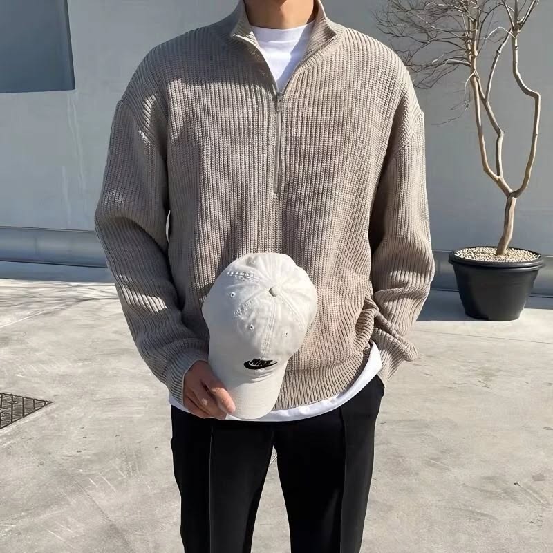 Knitted pullover Half Zip-up Sweater