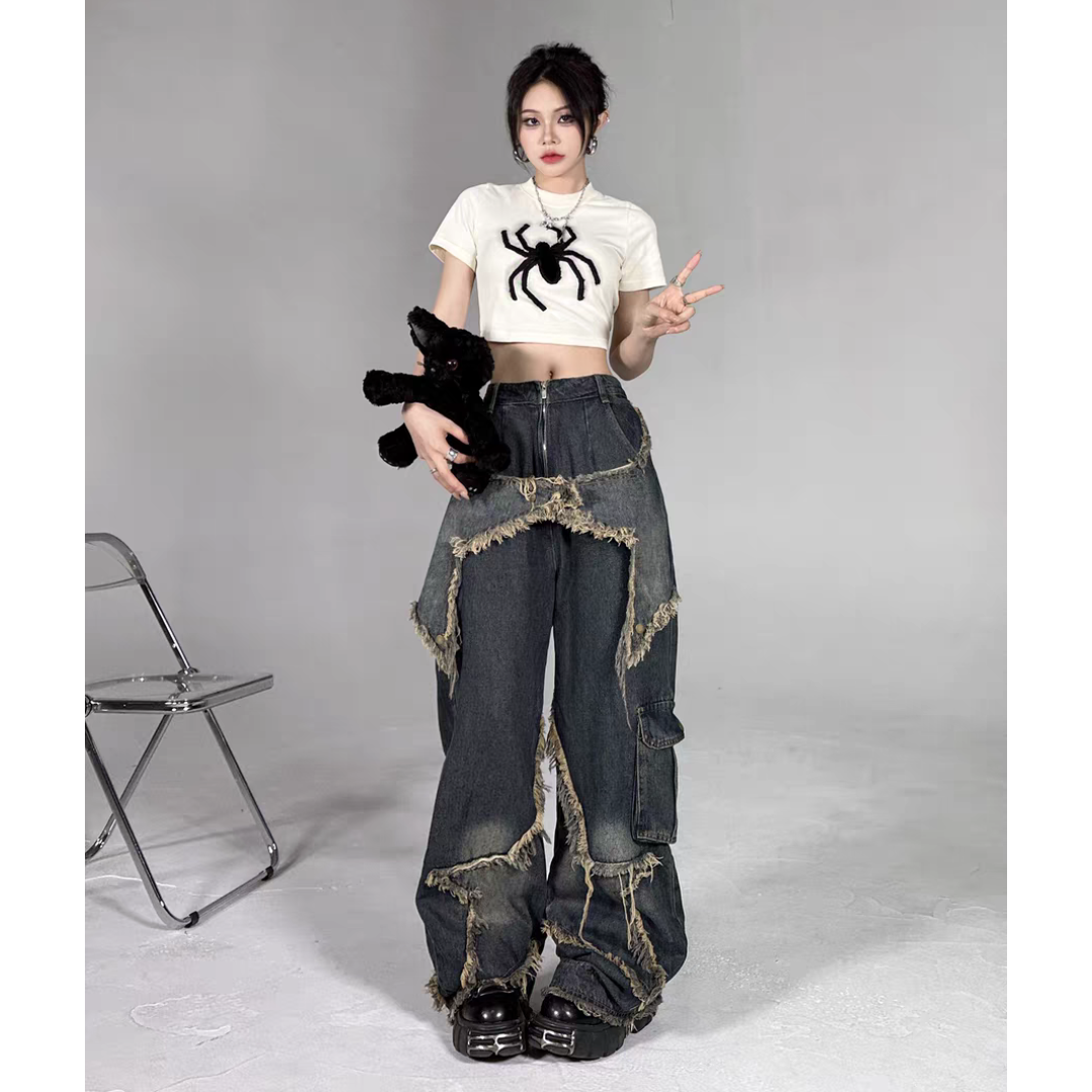 Y2k High Waist | Star wide leg Jeans