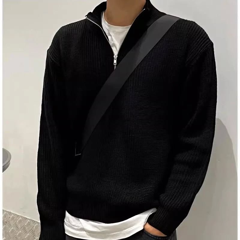 Knitted pullover Half Zip-up Sweater