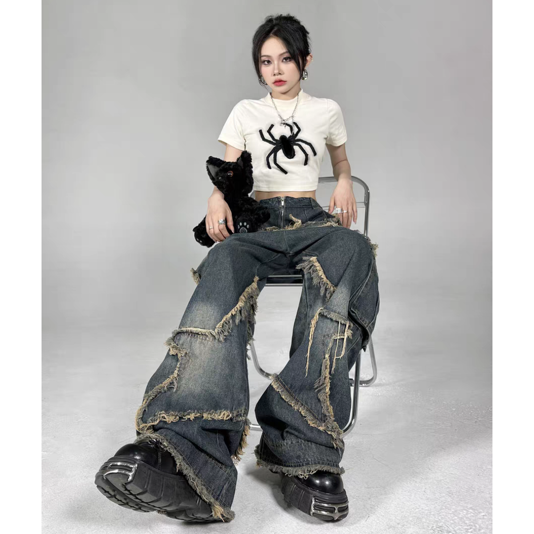 Y2k High Waist | Star wide leg Jeans