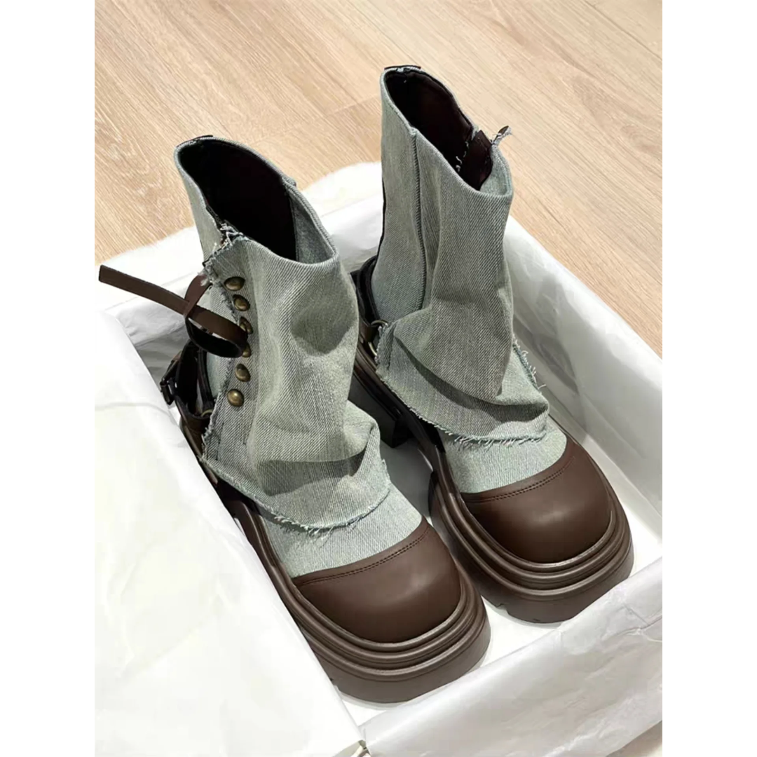 Urban Rebel Denim Platform Boots
