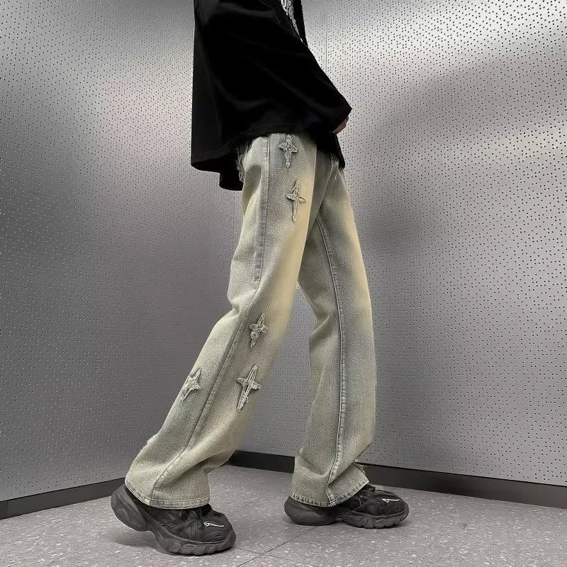 Y2k Star Patch Distressed Denims
