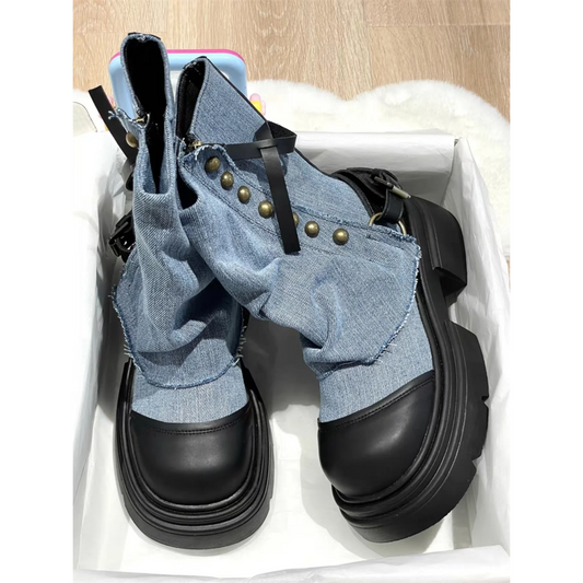 Urban Rebel Denim Platform Boots