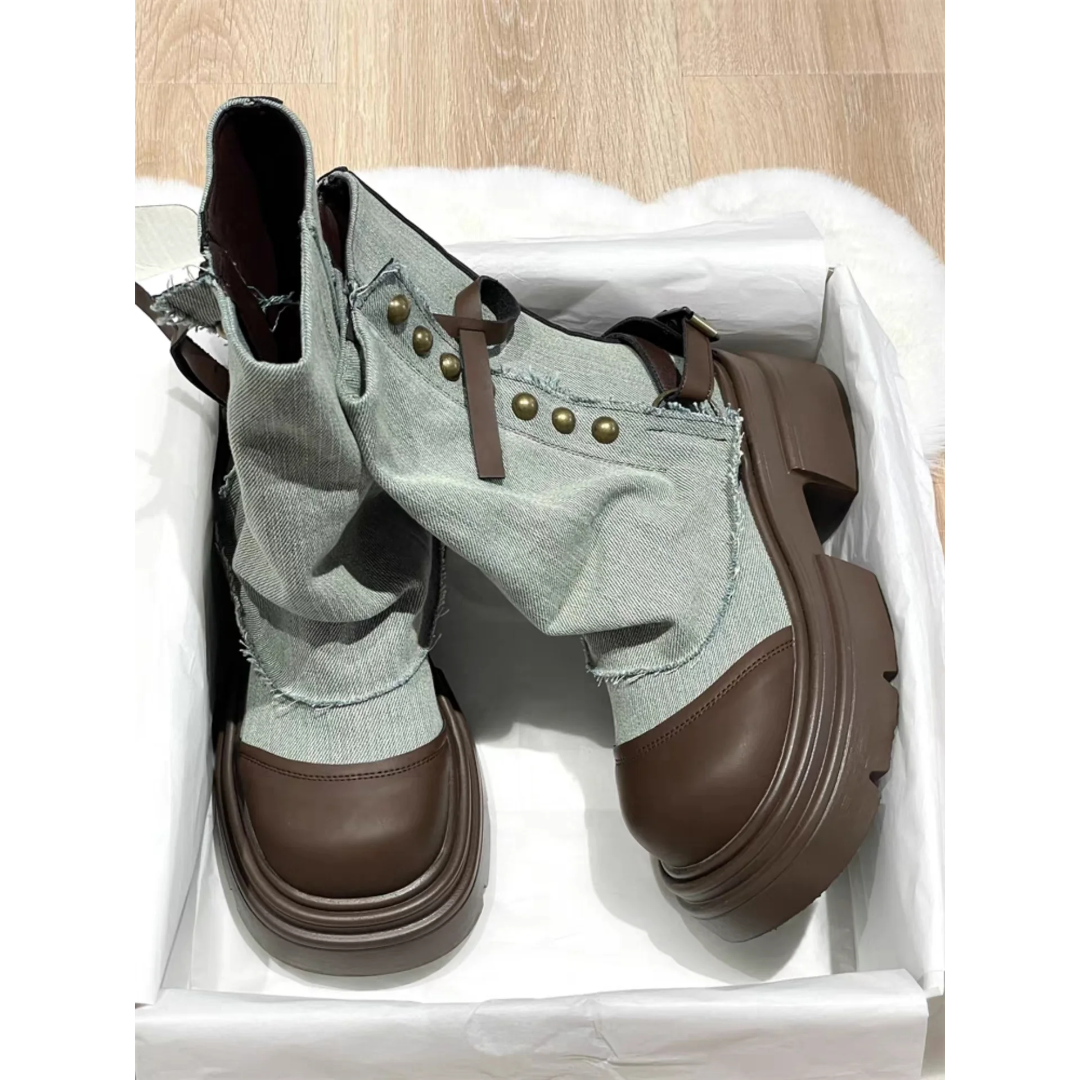 Urban Rebel Denim Platform Boots