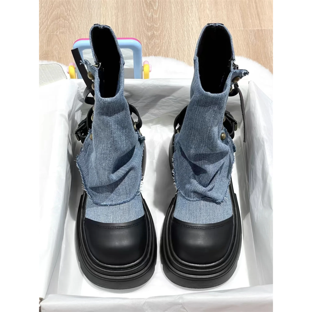 Urban Rebel Denim Platform Boots