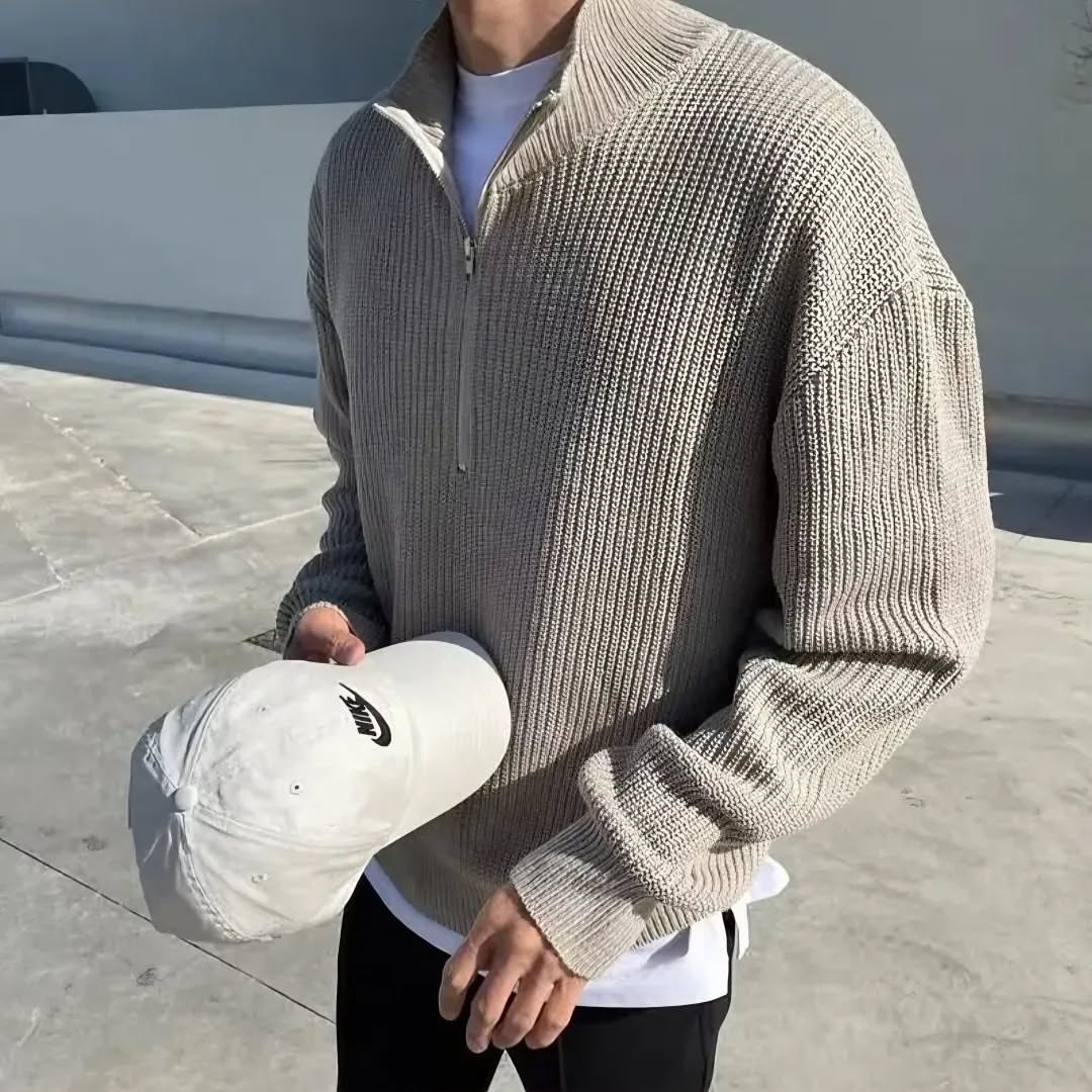 Knitted pullover Half Zip-up Sweater