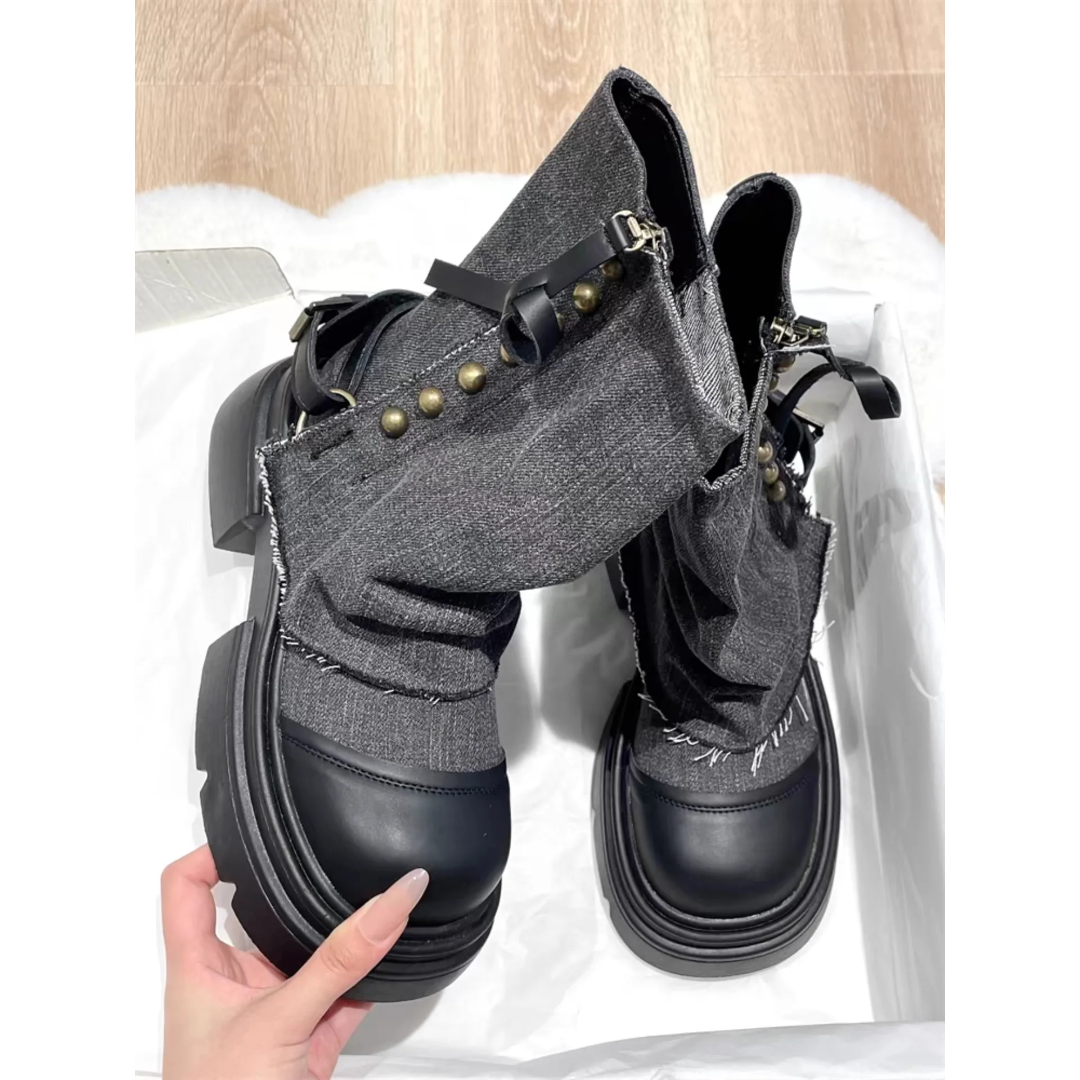 Urban Rebel Denim Platform Boots