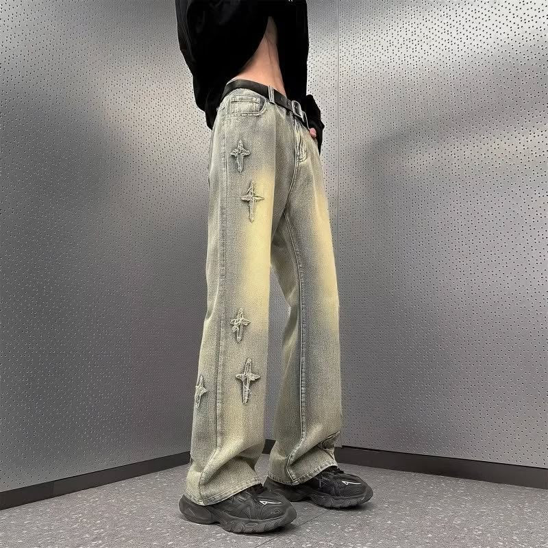 Y2k Star Patch Distressed Denims