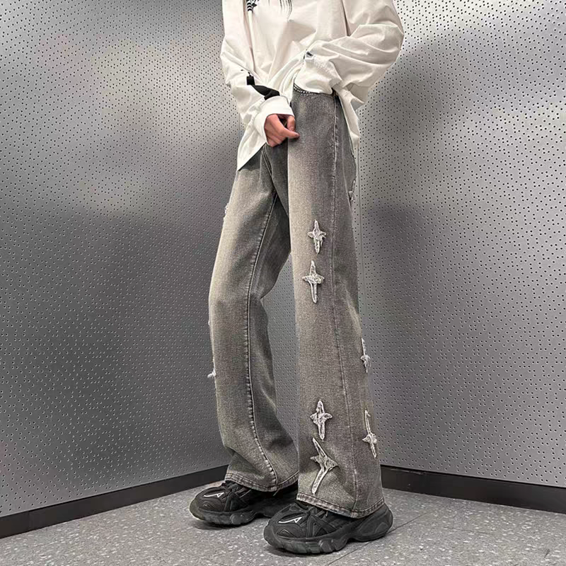 Y2k Star Patch Distressed Denims