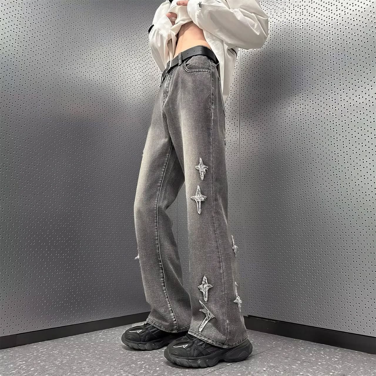 Y2k Star Patch Distressed Denims