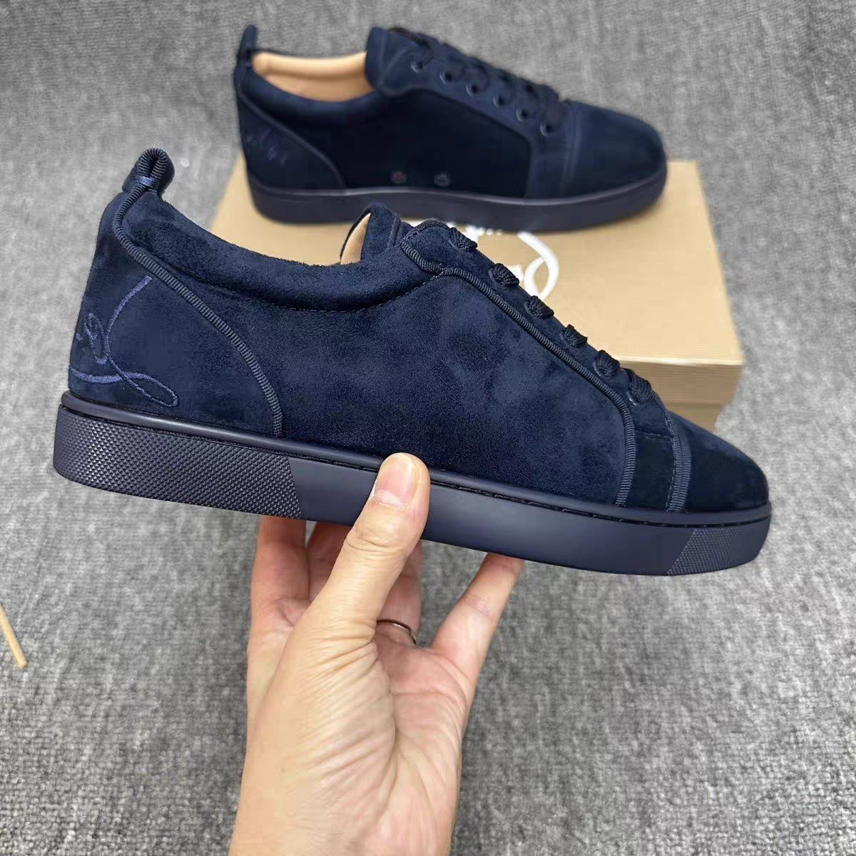 Louboutin-Inspired Red Sole Sneakers