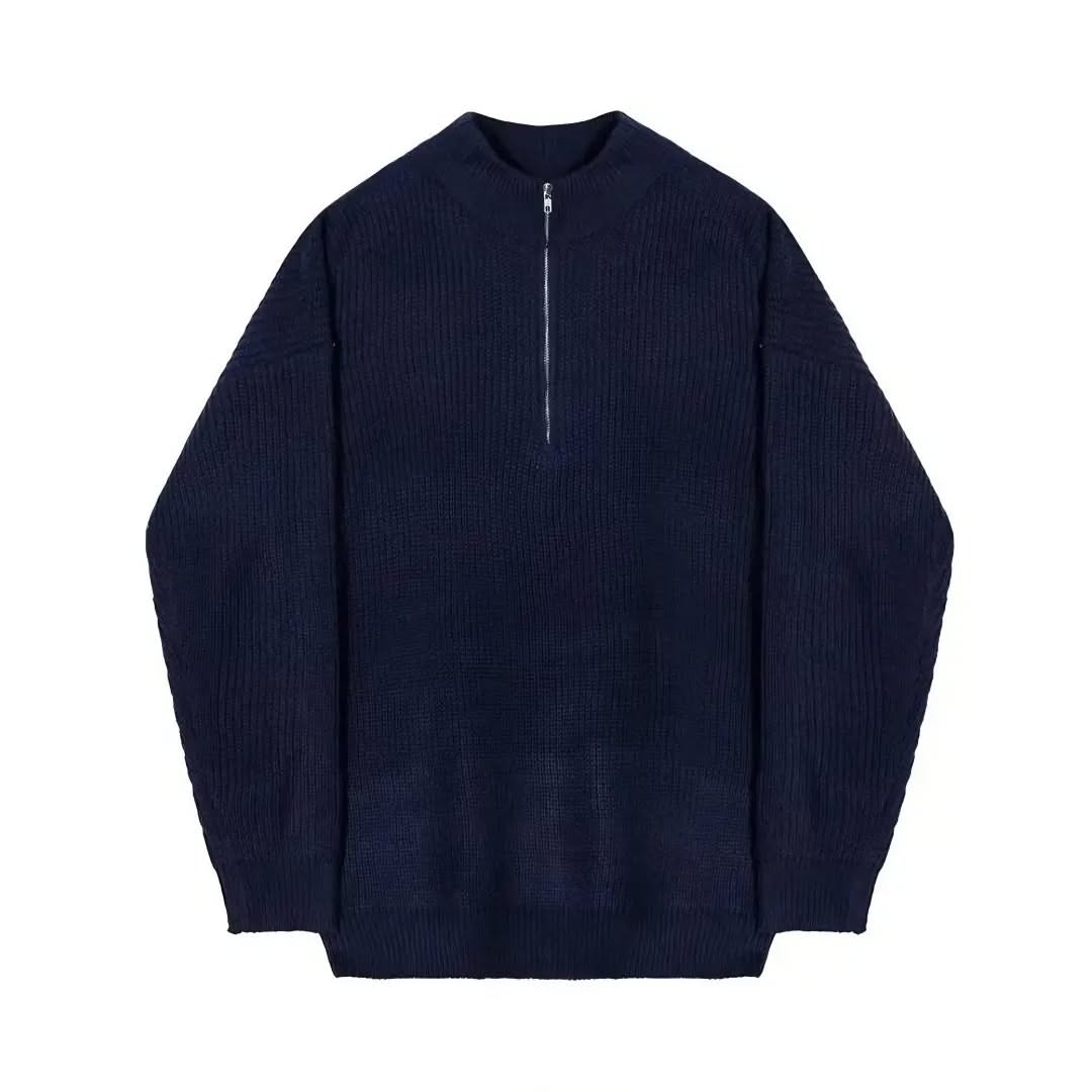 Knitted pullover Half Zip-up Sweater