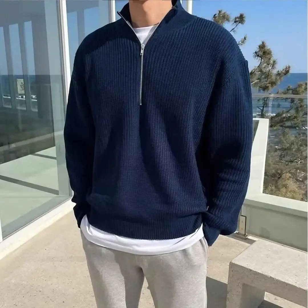 Knitted pullover Half Zip-up Sweater